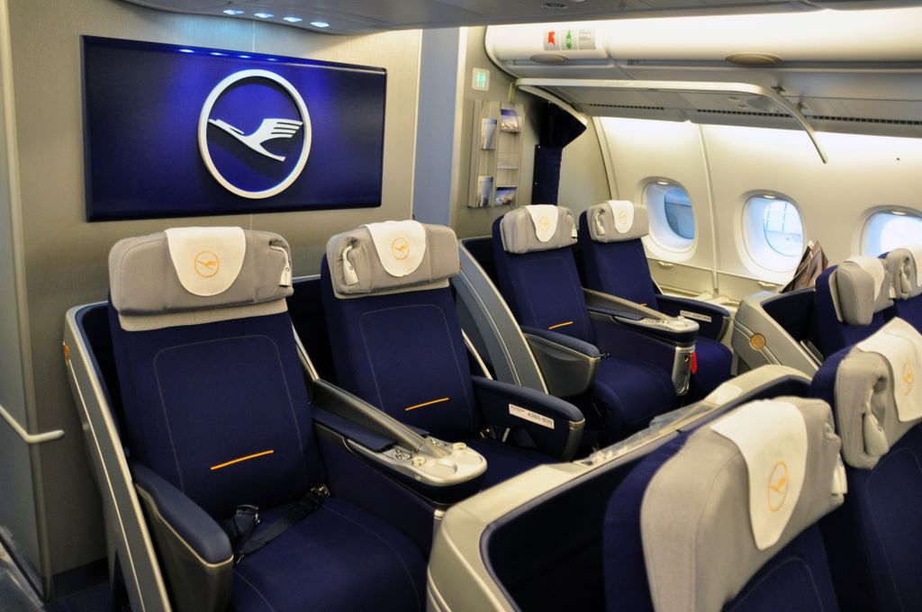 Der erste Airbus A380 der Lufthansa (die Business Class)