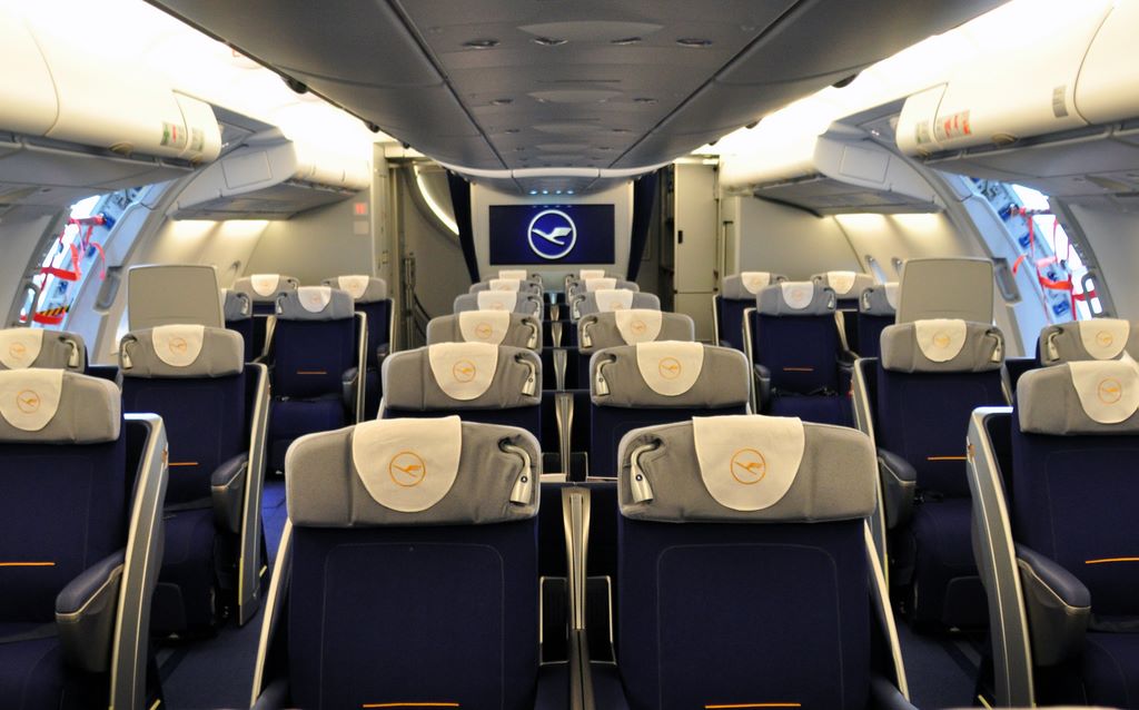 Der erste Airbus A380 der Lufthansa (die Business Class)