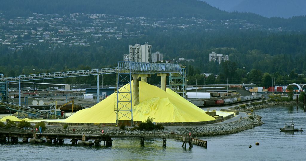 Schwefel Haufen in Nord Vancouver