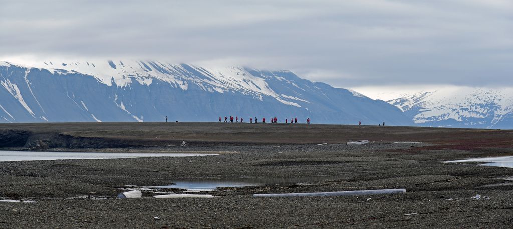 Wandern in Bamsebu, Spitzbergen