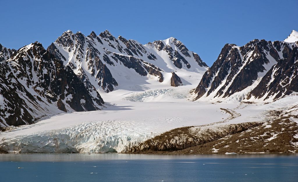 Der Gletscher Monacobreen, Spitzbergen