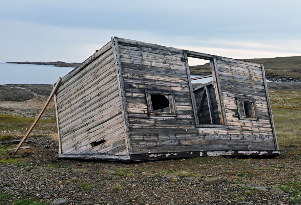 Haus auf dem Kopf in Dundas Harbour