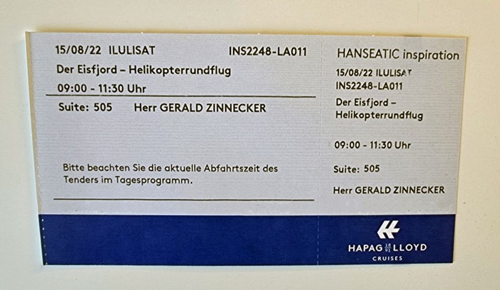 Mein Ticket zum Hubschrauberflug