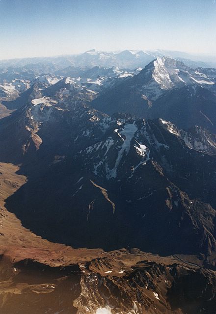 Flug über die Anden nach Santiago