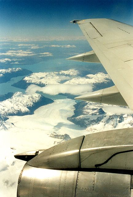 Flug über die Anden von Chile