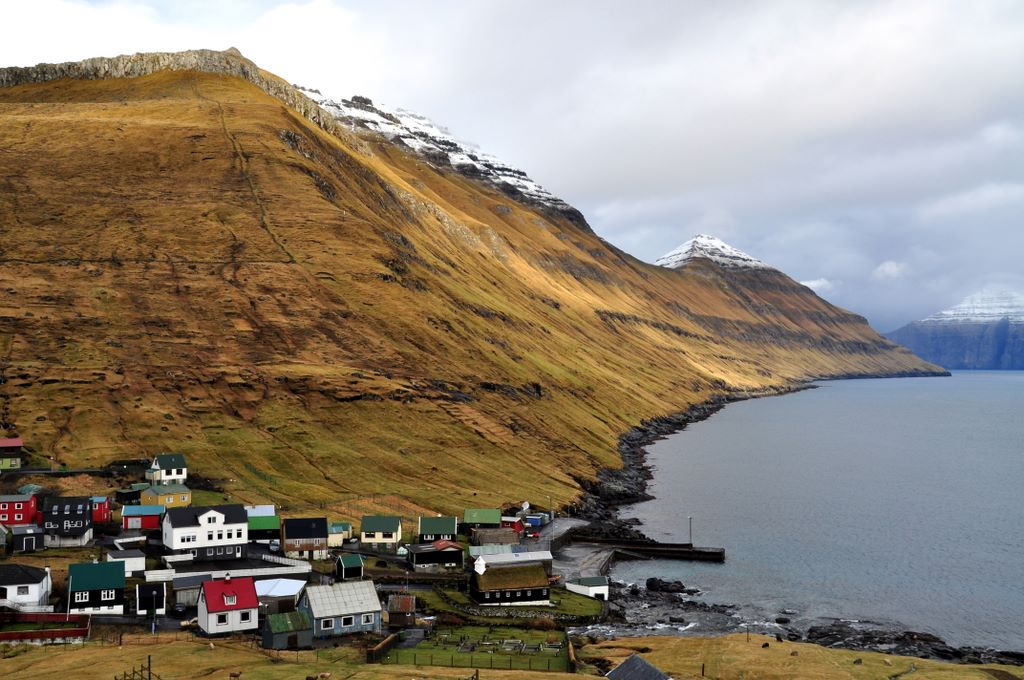 Blick auf Funningur in Eysturoy