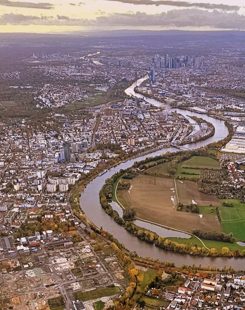 Blick auf Offenbach und Frankfurt