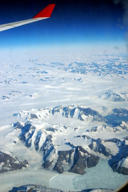 Auf dem Flug nach Grönland