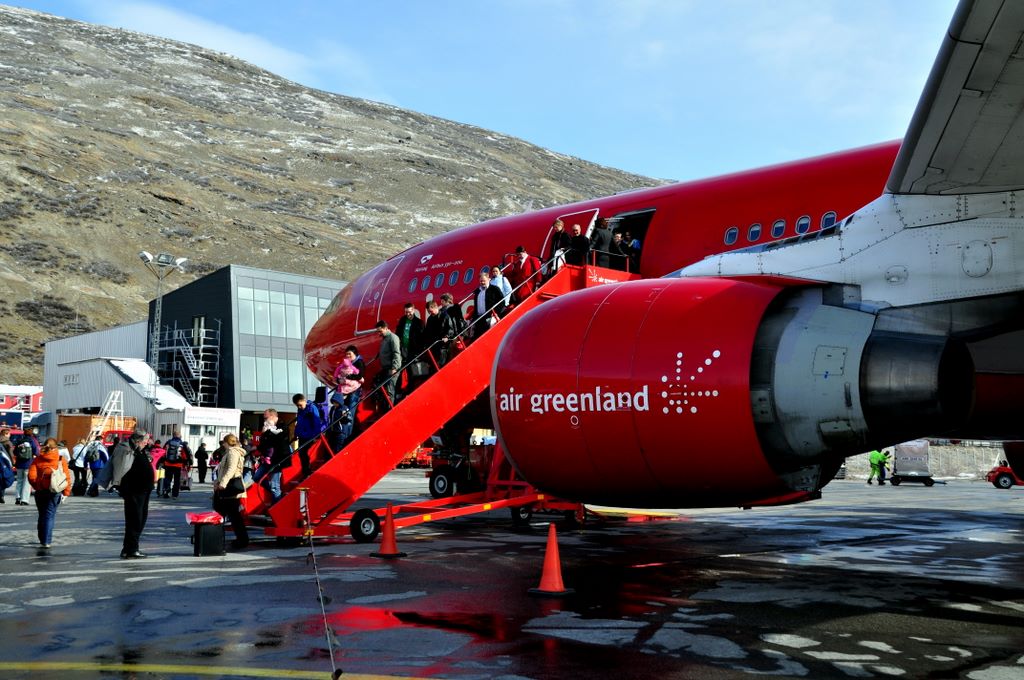 Ankunft in Kangerlussuaq mit der Air Greenland