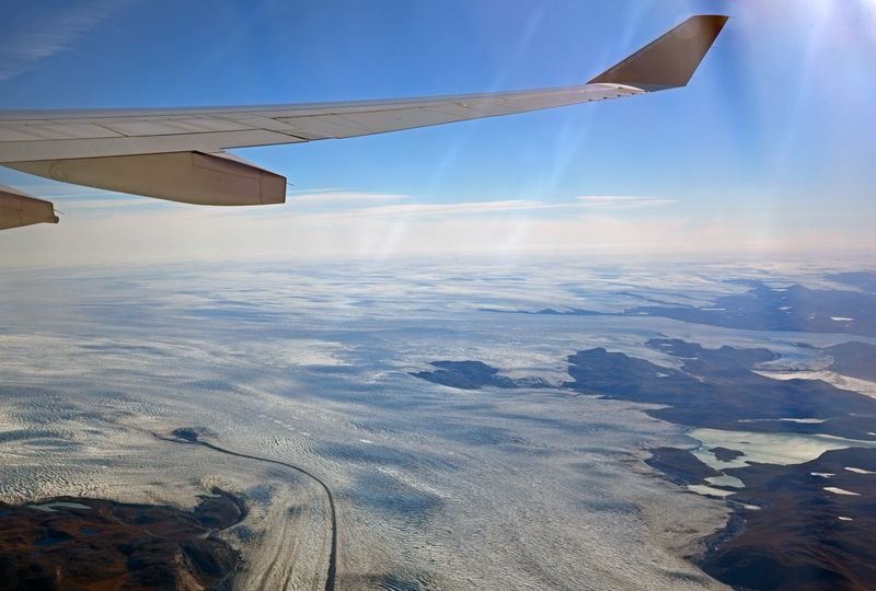 Auf dem Flug von Kangerlussuaq nach Kopenhagen