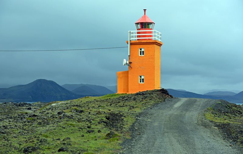 Der Leuchtturm Hópsnesviti in Grundavik