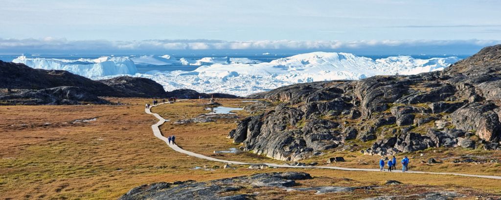 Blick auf den Ilulissat-Eisfjord vom Besucherzentrum aus