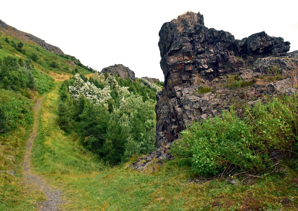 Felsformationen auf dem „Lava Field Trail“ in Vopnafjörður