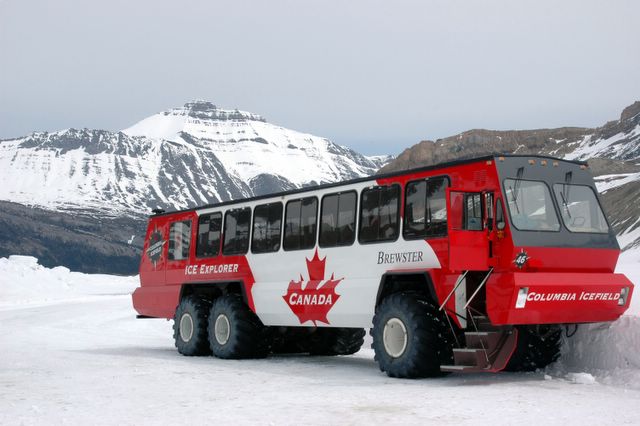 Ein 'Snocoach' zum Columbia Icefield