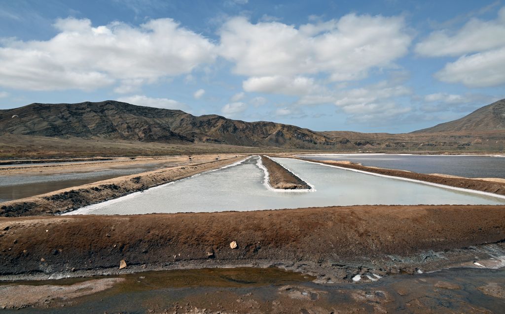 Wenig Salz in den Salinas Pedra de Lume auf Sal, Kapverden