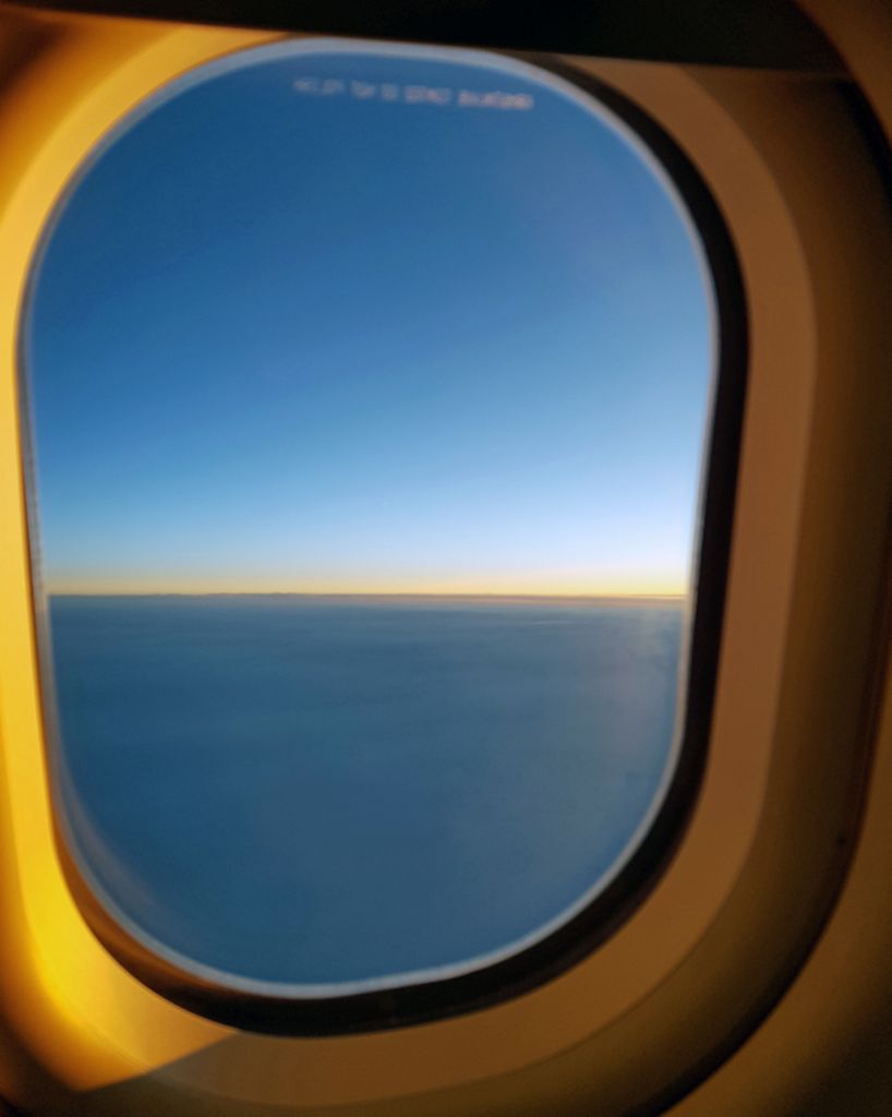 Auf dem Flug von Zürich nach Kuba (Handy-Bild)
