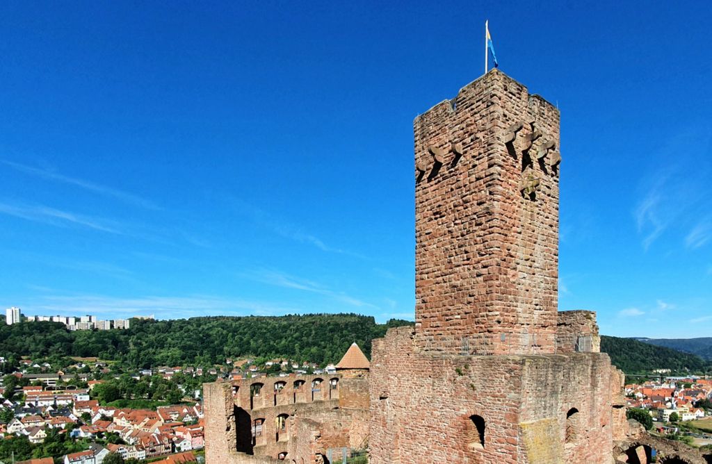 Der Bergfried der Burg in Wertheim