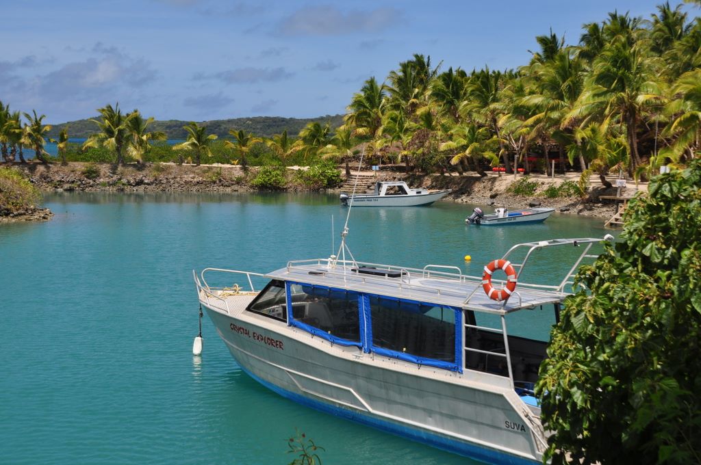 Der kleine Hafen des Wananavu Beach Resorts