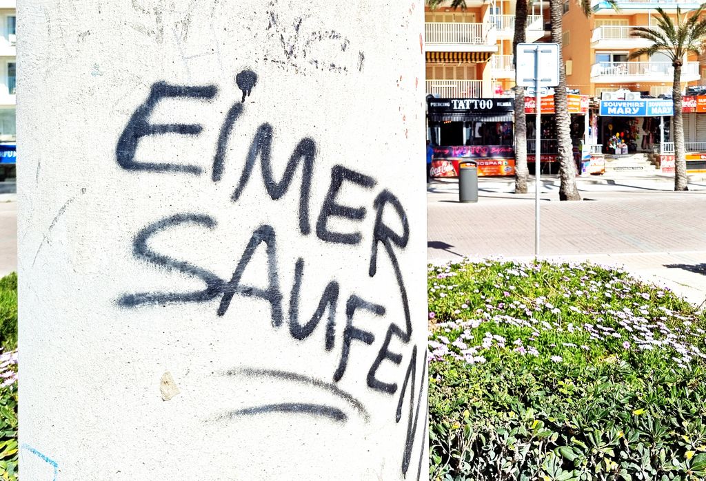 Graffiti nach Art der mallorquinischer Kampftrinker