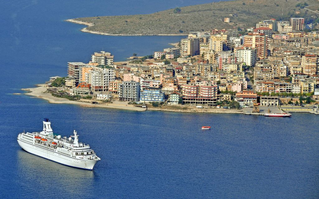 Blick auf Sarandë, Albanien