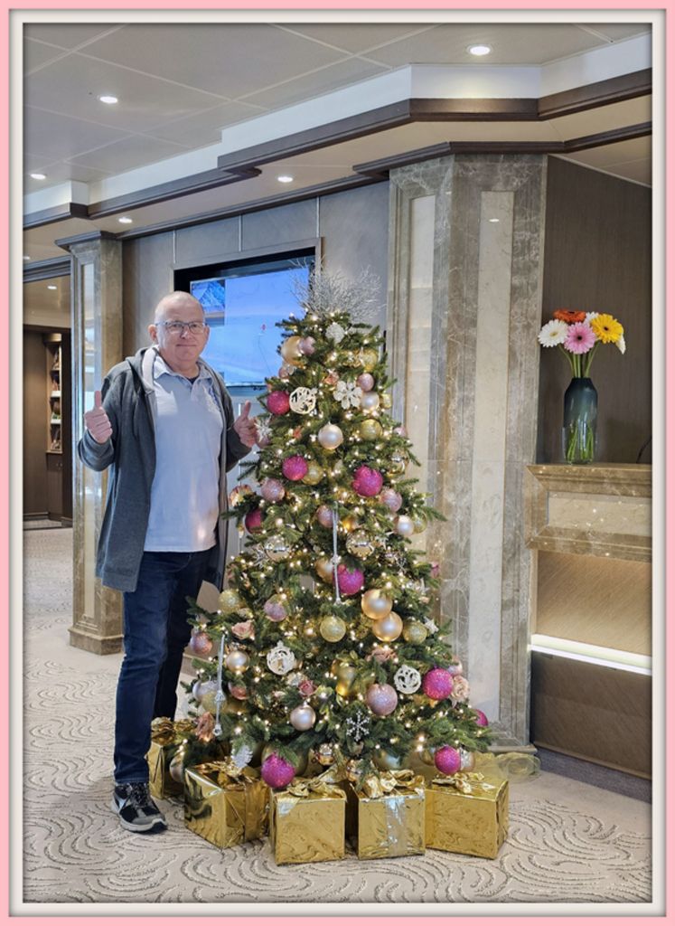 Zinni und ein Weihnachtsbaum auf der Silver Moon