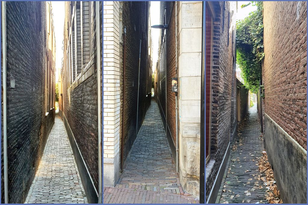 Eine enge Gasse in Dordrecht