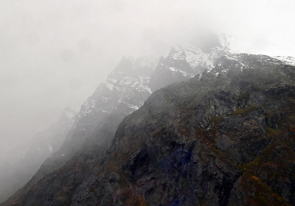 Nebel im Geirangerfjord