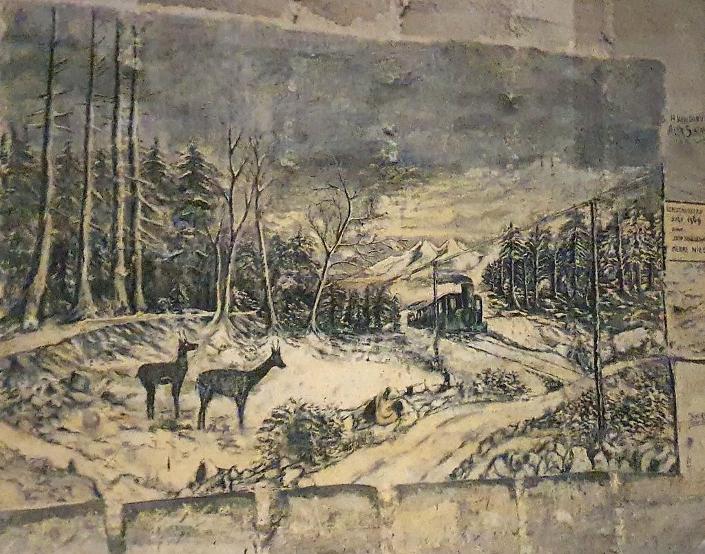 Eine Zeichnung in den Grotten von St. Pieter