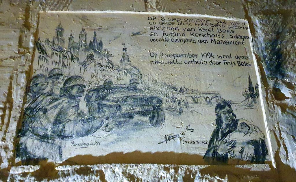 Eine Zeichnung in den Grotten von St. Pieter