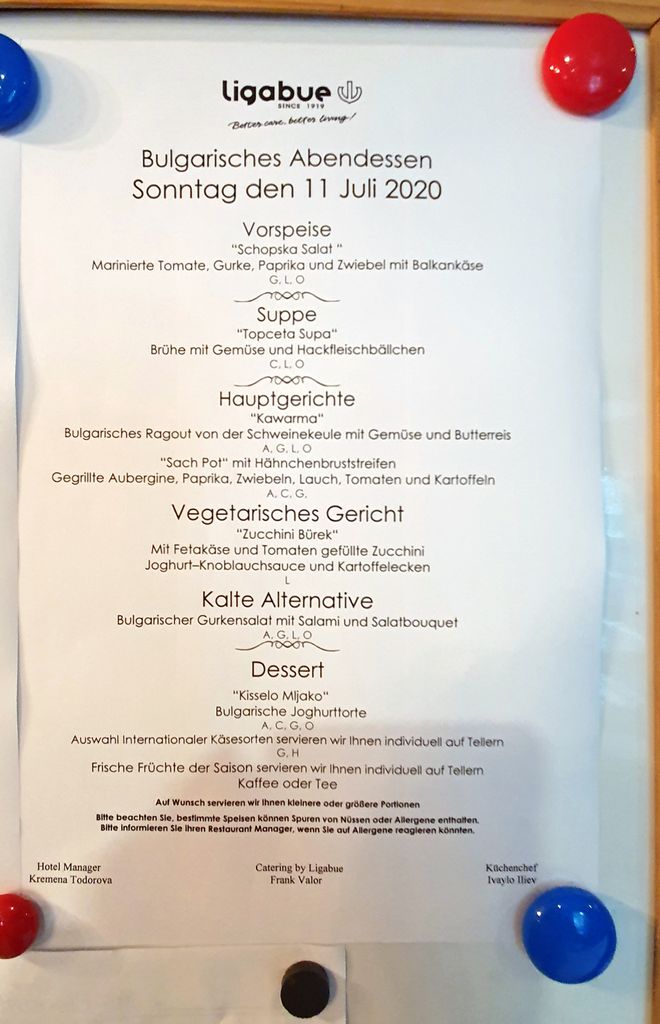 Bulgarisches Essen auf der MS Elegant Lady