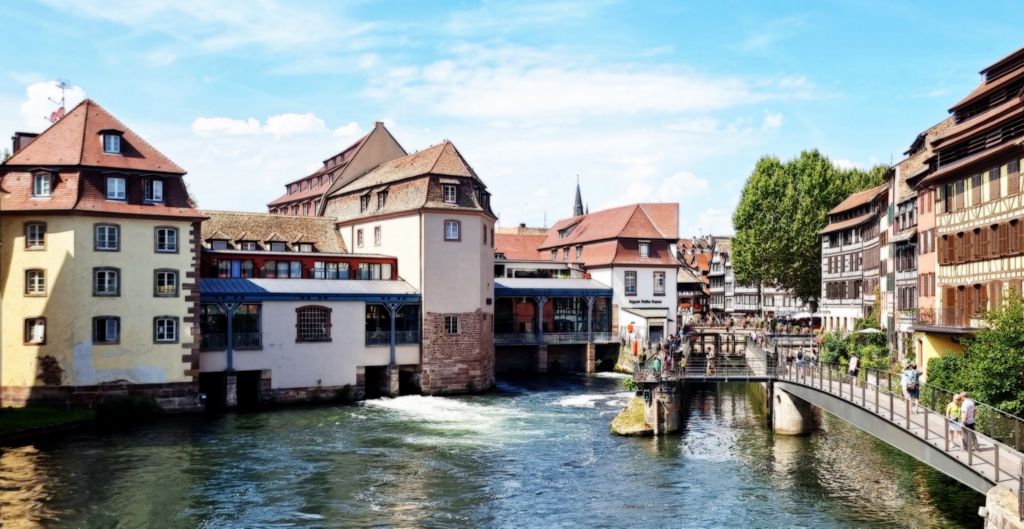 Blick auf das Viertel La Petite France in Straßburg