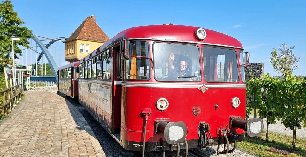 Der erfahrene Zugführer der Mainschleifenbahn in Volkach