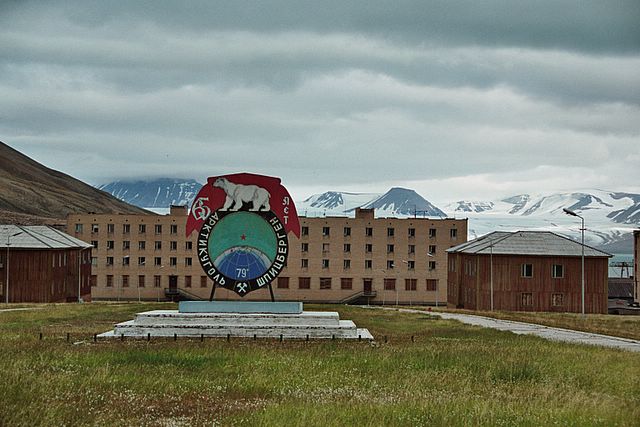 In Pyramiden, eine verlassene russische Siedlung