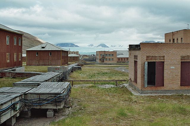 In Pyramiden, eine verlassene russische Siedlung