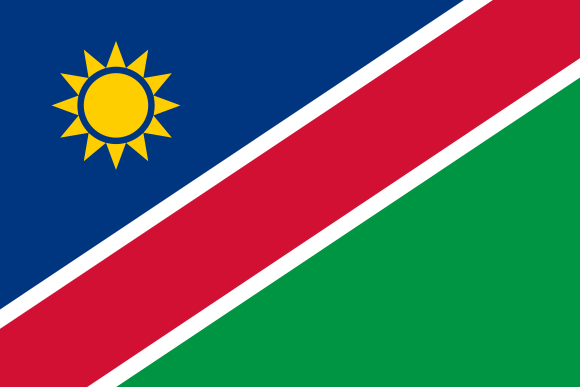 Die Nationalflagge von Namibia