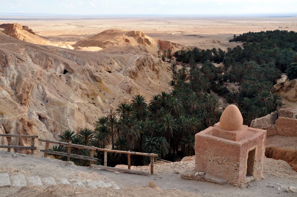 Die Oase Chebika an der Grenze zu Algerien