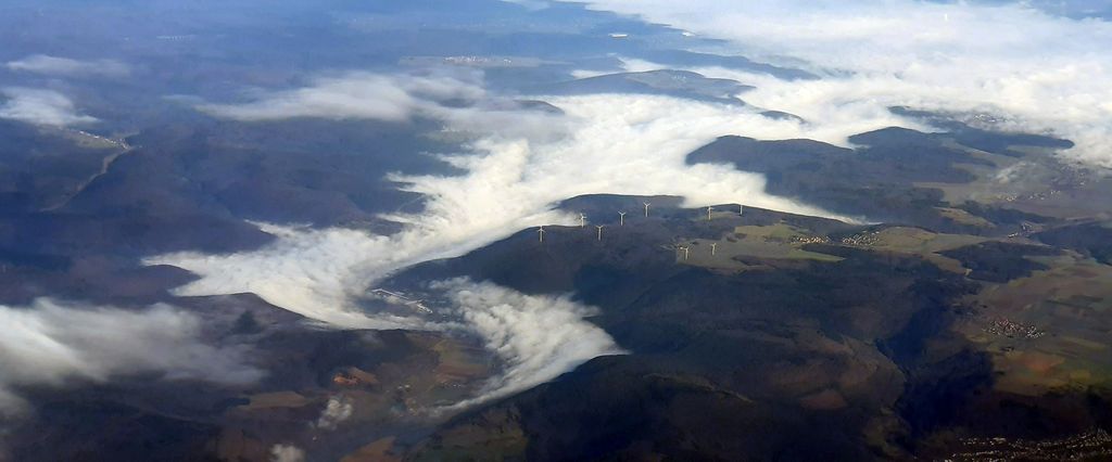 Auf dem Flug von Frankfurt nach Wien