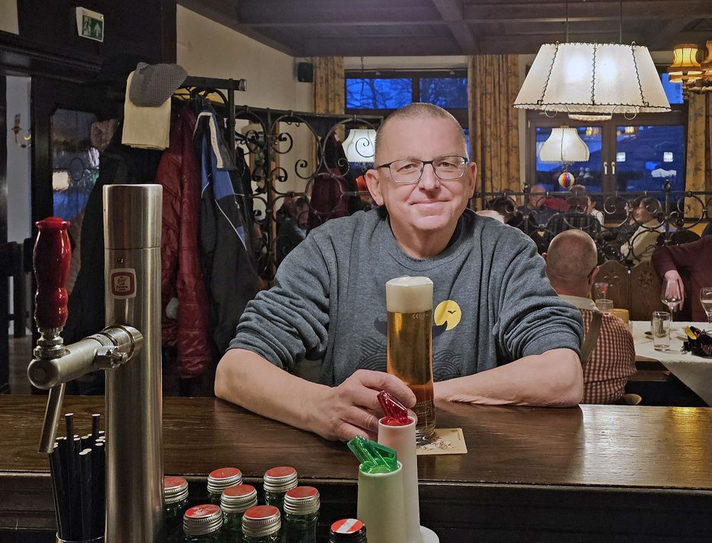 Zinni und sein Hafenbier in Grein
