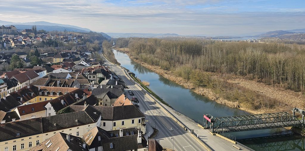 Blick auf die Donau von Melk aus