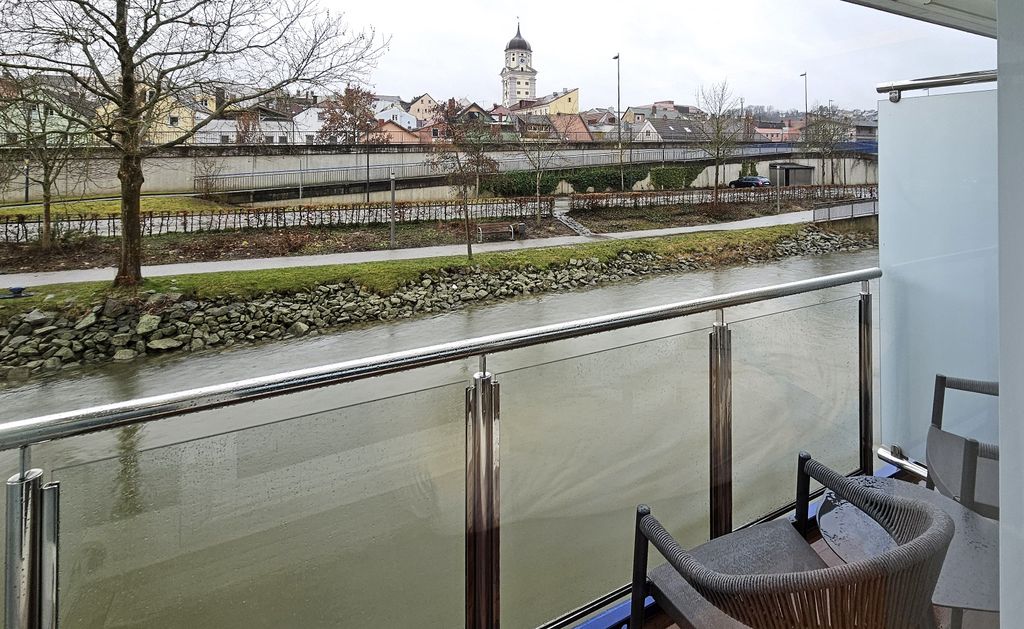 Ausblick von der AmaMagna auf Vilshofen