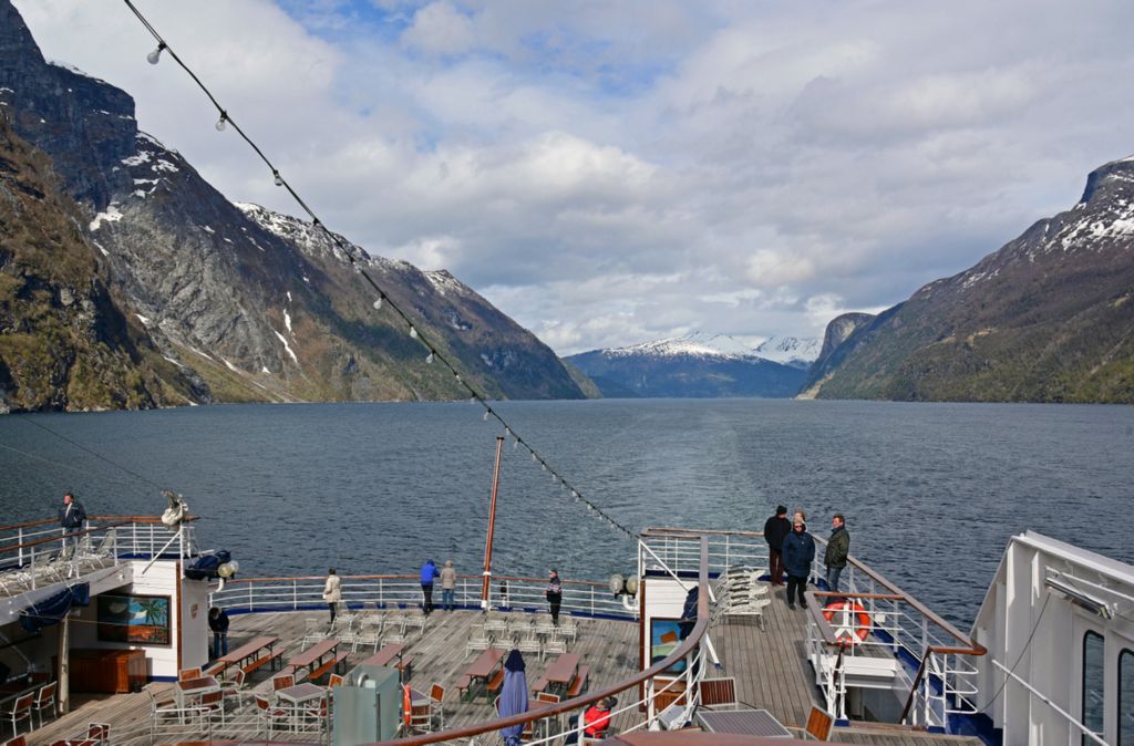 W&auml;hrend der Fahrt durch den Geirangerfjord