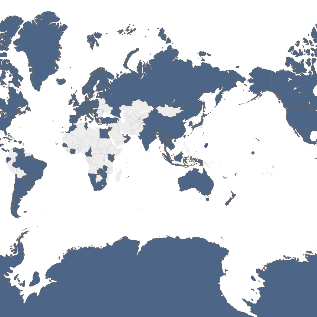 Zinnis besuchte L&auml;nder